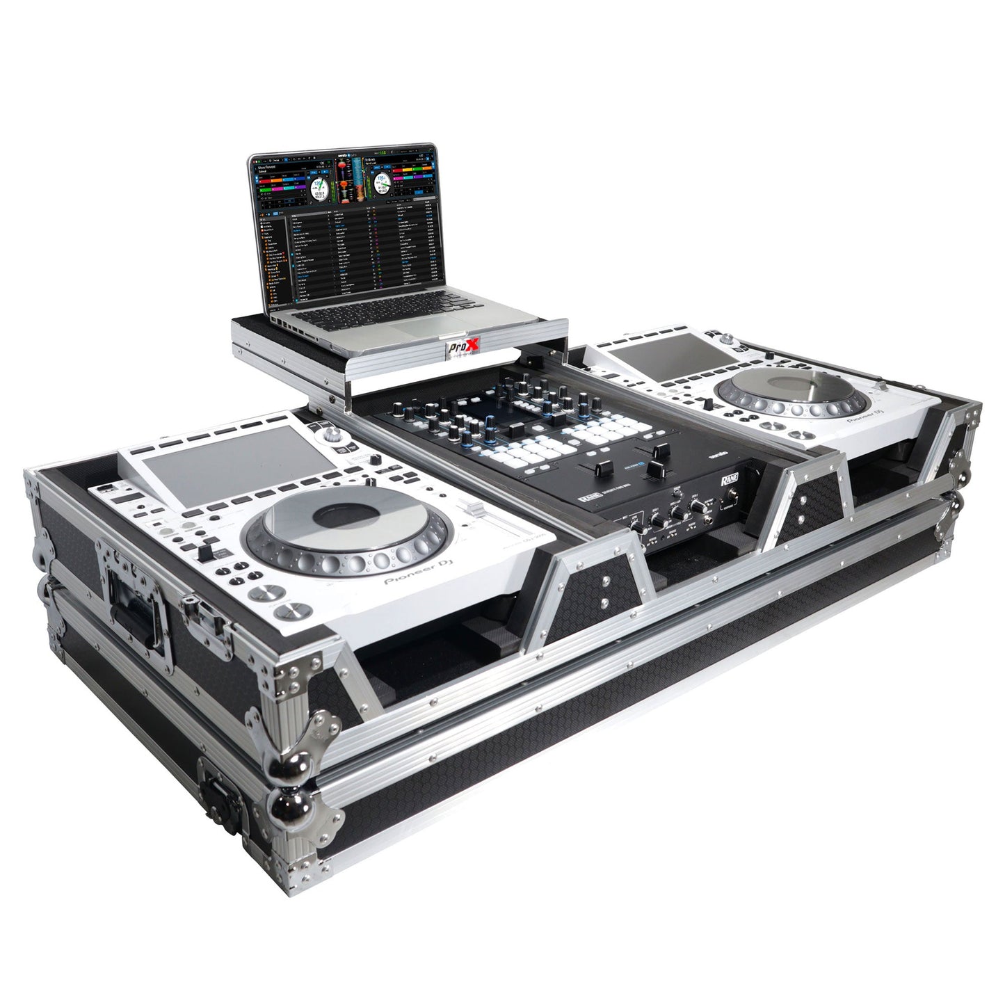 ProX XS-CDM3000WLT DJ Coffin Flight Case for Pioneer Mixer DJM-900NXS2 and 2x CDJ-3000 with Wheels and Laptop Shelf