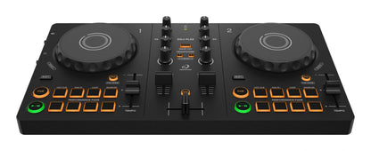 AlphaTheta DDJ-FLX2 + HDJ-CUE1 Closed-Back DJ Headphones (Dark Silver) + Free DJ Class