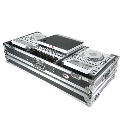 ProX XS-CDM3000WLT DJ Coffin Flight Case for Pioneer Mixer DJM-900NXS2 and 2x CDJ-3000 with Wheels and Laptop Shelf