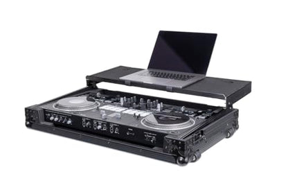 Headliner Flight Case with Laptop Platform and Wheels for Pioneer DJ DDJ-REV7 (Pitch Black)