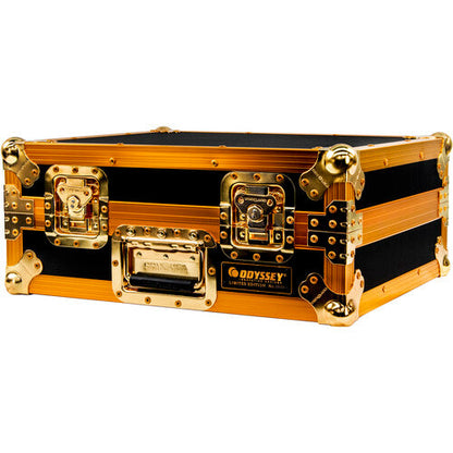 Technics SL-1200MK7 + Odyssey Limited Edition Gold Turntable Flight Case