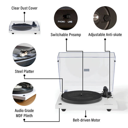 Crosley BALLANTINE'S X RZA C6 Record Player, White