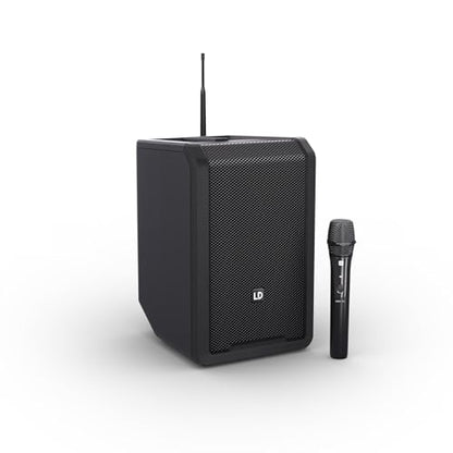LD Systems ANNY 8 HHD B4.7 Portable Battery-Powered Bluetooth PA Loudspeaker with Handheld Microphone, Black