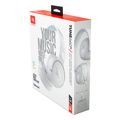 JBL Tune 660NC: Wireless On-Ear Headphones with Active Noise Cancellation - White