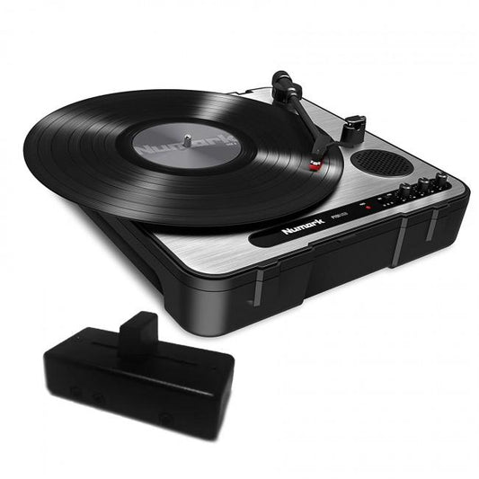 Numark PT01 USB Portable Turntable with Jesse Dean JDDX2R Fader in Darkness Black