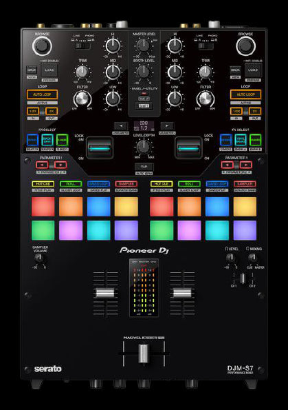 Pioneer DJ DJM-S7 + Noho Laptop Stand + Studio Monitors + Others