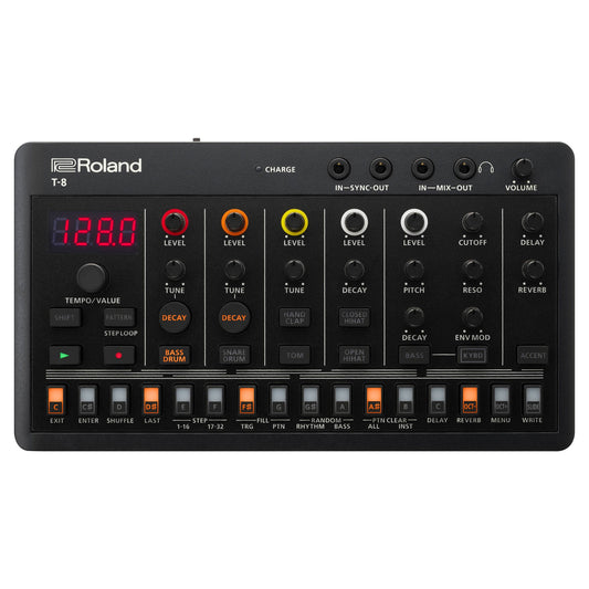 Roland AIRA Compact T-8 Beat Ultra-Portable Bass Machine Sounds | TR-REC Drum Sequencer | Six Rhythm Tracks | Built-in Effects | USB and MIDI Connectivity