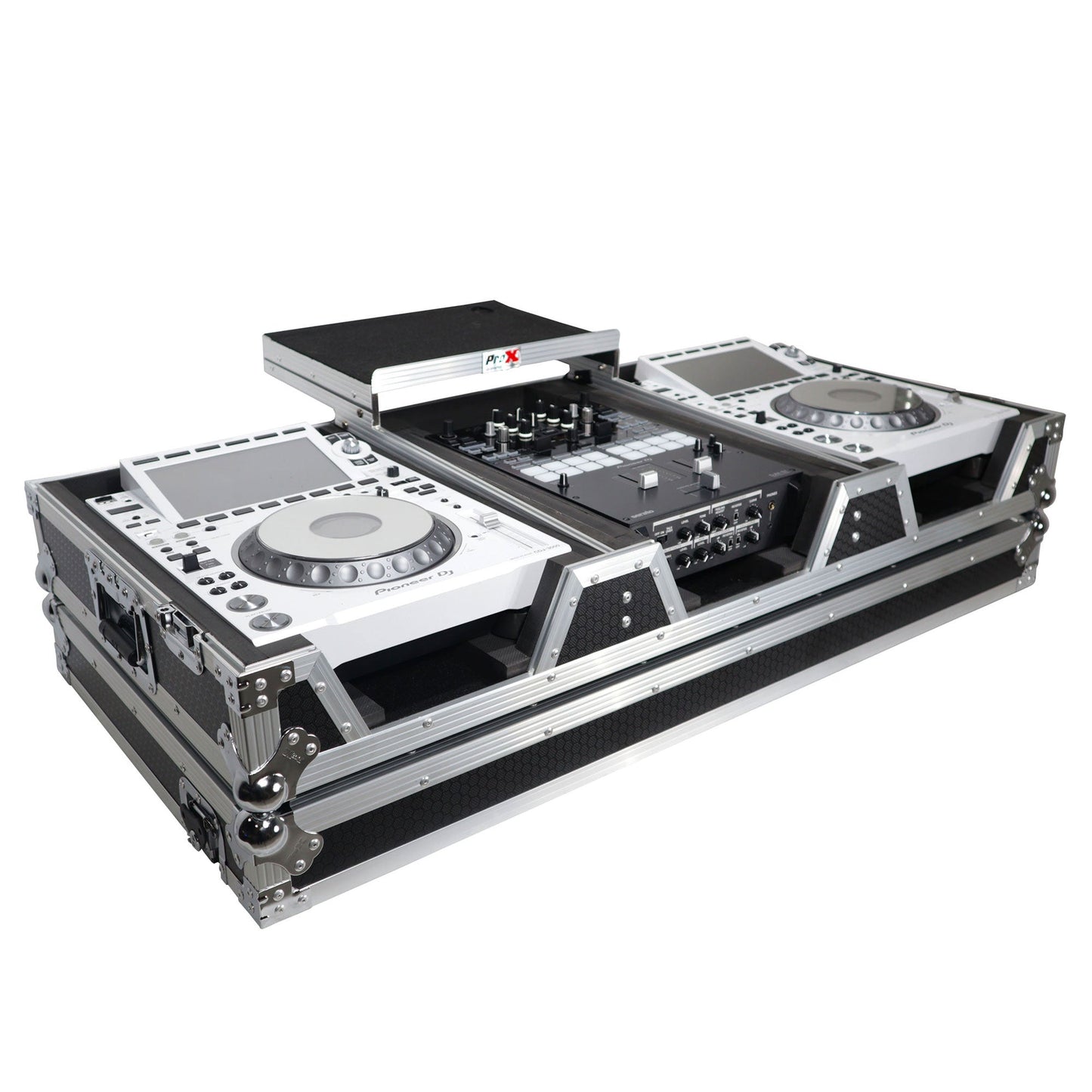 ProX XS-CDM3000WLT DJ Coffin Flight Case for Pioneer Mixer DJM-900NXS2 and 2x CDJ-3000 with Wheels and Laptop Shelf