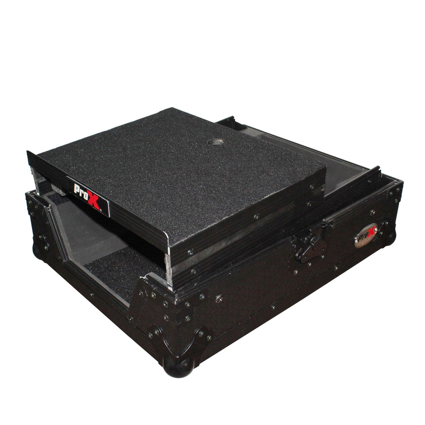 Pro X - Mixer ATA Flight Case for Large Format 12" Universal DJ Mixer W/ Laptop Shelf (Open Box)