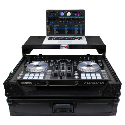 ProX Flight Case for Pioneer DDJ-SR2 Controller with Laptop Shelf and LED Kit (Black-on-Black) (Open Box)