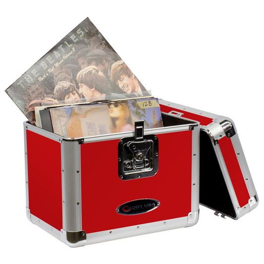 KROM Series Red Stackable Record / Utility Case for 70 12″ Vinyl Records & LPs