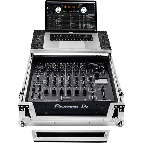 Odyssey Flight Zone Glide Style Flight Case for Pioneer DJM-V10 Mixer (Silver on Black)