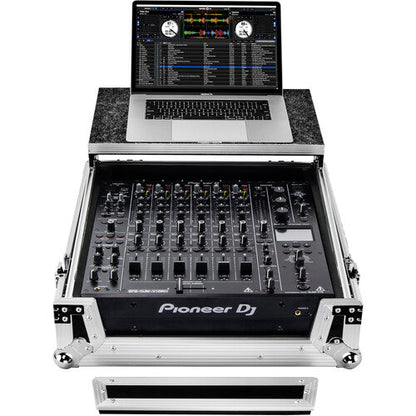 Odyssey Flight Zone Glide Style Flight Case for Pioneer DJM-V10 Mixer (Silver on Black)