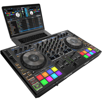 Reloop Mixon 8 Pro 4-Channel Professional Hybrid DJ Controller, Black (Open Box)
